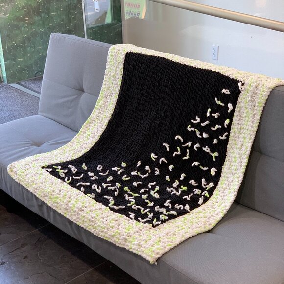 Hand Knitted Cozy Blanket, Knitted Cozy Throw, Handmade Nursery Blanket - Picture 1 of 9